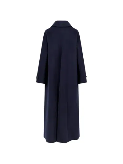 Aspesi Double-breasted Coat In Blue