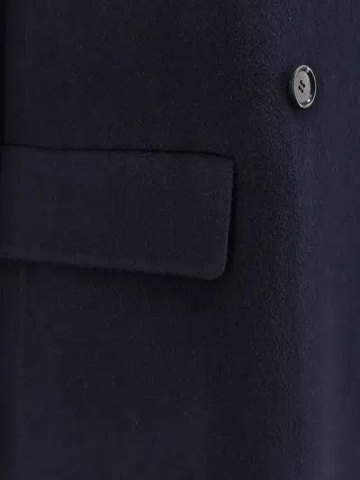 Aspesi Double-breasted Coat In Blue