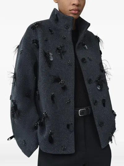 Simkhai Tech Fabric Button-front Jacket With Patch Pockets In Black