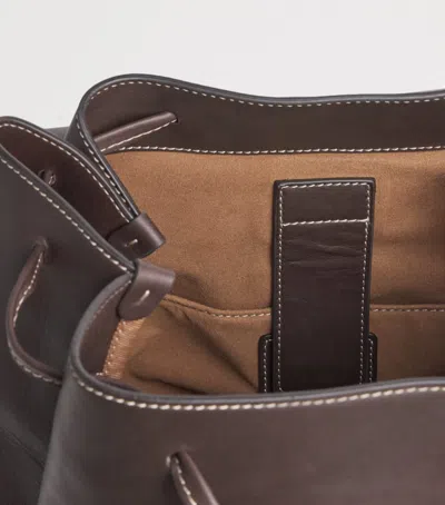 Eleventy Leather Backpack In Brown