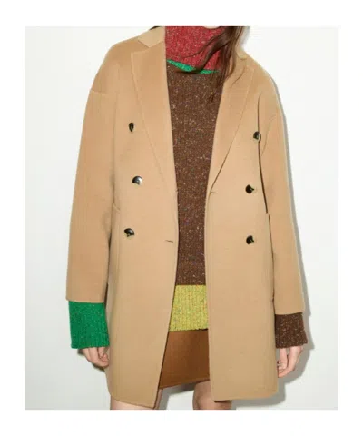 Maxco. Double-woven Wool Coat In Neutral