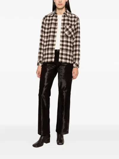 Moncler Check-pattern Button-down Jacket In Neutral