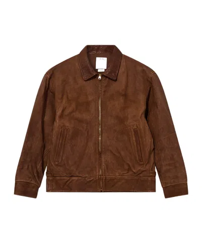 Visvim Front Zipper Leather Jacket In Brown