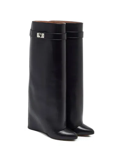 Pre-owned Givenchy Shark Lock Boots In Black