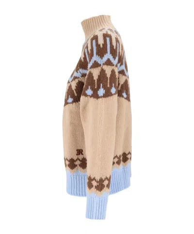 Ermanno Firenze Patterned Knit Sweater In Neutral