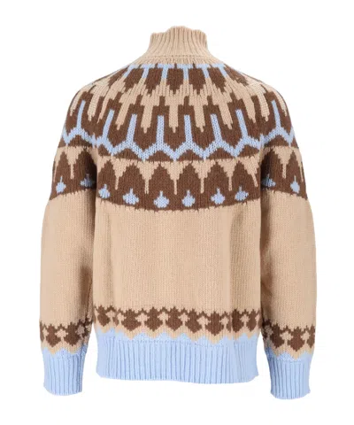 Ermanno Firenze Patterned Knit Sweater In Neutral