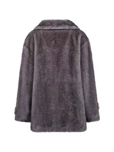Drhope Faux Fur Coat Eko Mi4 Mocha Mousse In Gray