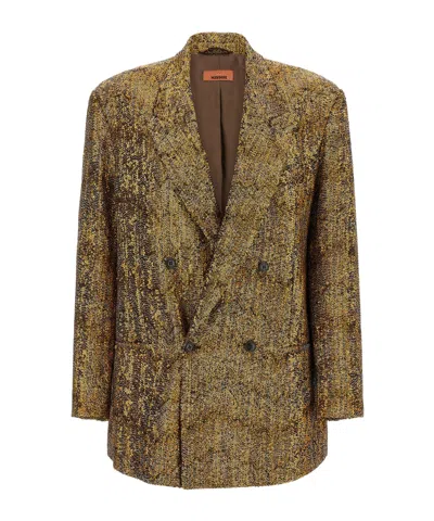 Missoni Sequin-embellished Double-breasted Blazer In Gold