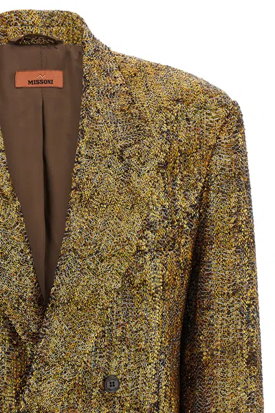 Missoni Sequin-embellished Double-breasted Blazer In Gold