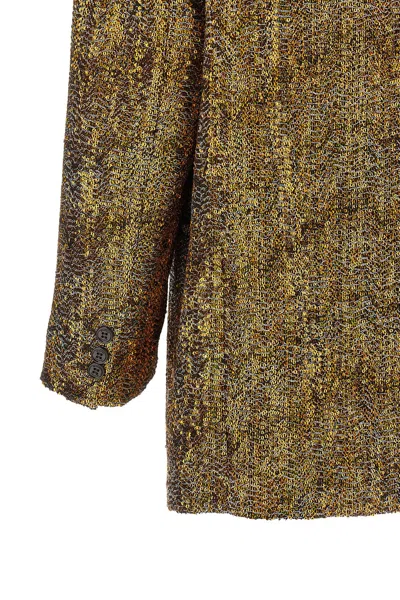 Missoni Sequin-embellished Double-breasted Blazer In Gold