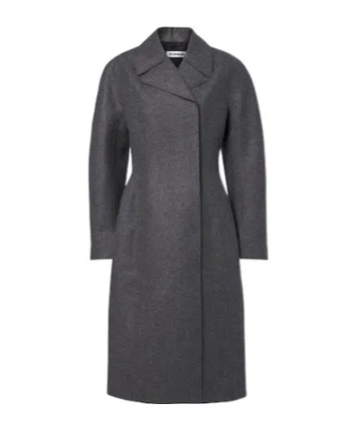 Jil Sander Double-breasted Virgin Wool Coat In Multi
