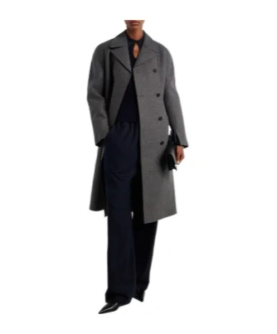 Jil Sander Double-breasted Virgin Wool Coat In Multi