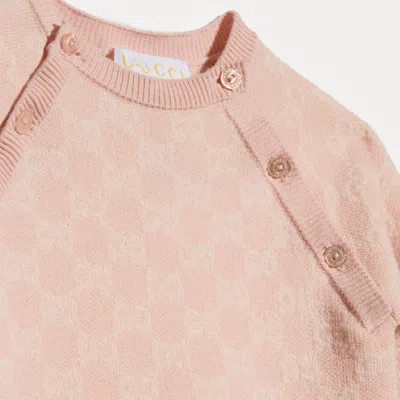 Gucci Gg-pattern Romper In Pink