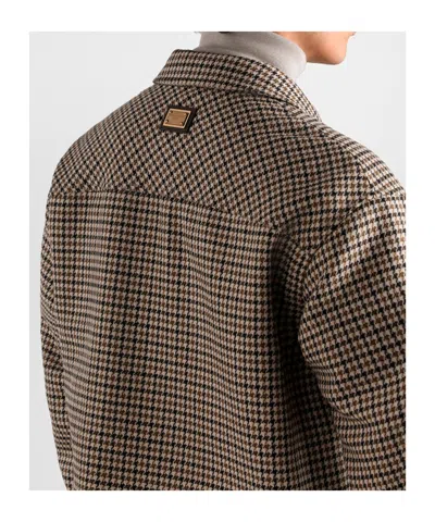 Dolce & Gabbana Brown Wool Oves Aries Full-length Jacket In Brown