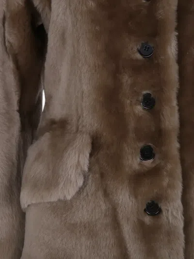 By Malene Birger Shearling Button-front Jacket In Brown