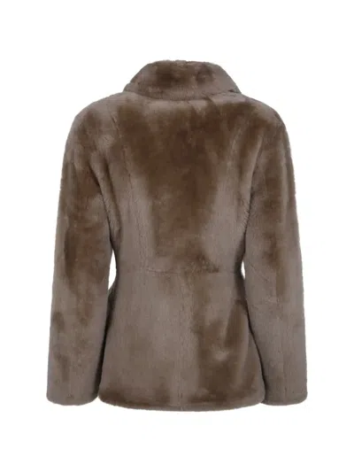 By Malene Birger Shearling Button-front Jacket In Brown