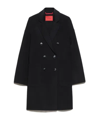 Maxco. Double-woven Wool Coat In Black