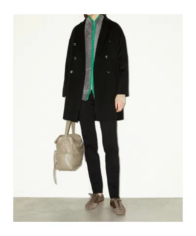 Maxco. Double-woven Wool Coat In Black