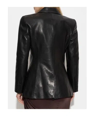 Balmain Structured-shoulder Lambskin Jacket In Black