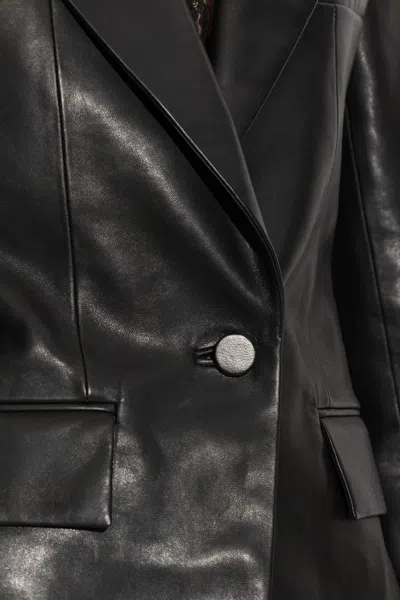 Balmain Structured-shoulder Lambskin Jacket In Black