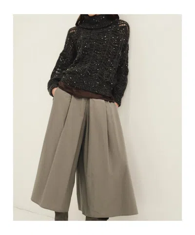 Panicale Silk Top In Brown