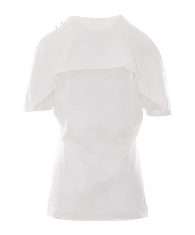 Lanvin Cape-effect T-shirt In White