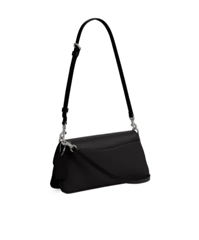Coach Refined Calf Leather Jet Shoulder Bag In Black