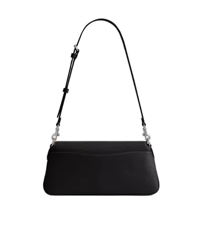 Coach Refined Calf Leather Jet Shoulder Bag In Black
