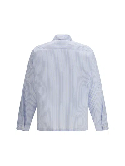 Prada Technical Fabric Shirt With Striped Pattern In White