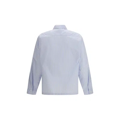 Prada Technical Fabric Shirt With Striped Pattern In White