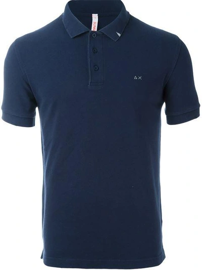 Shop Sun 68 Distressed Polo Shirt - Blue