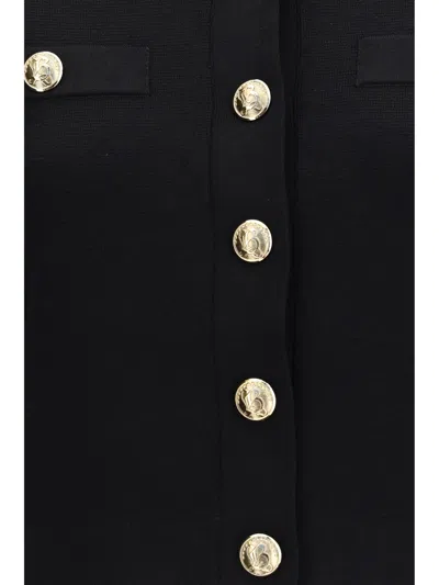 Balmain Embossed-button Cropped Jacket In Black