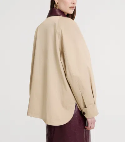 Marella Collared Button-front Casual Jacket In Neutral