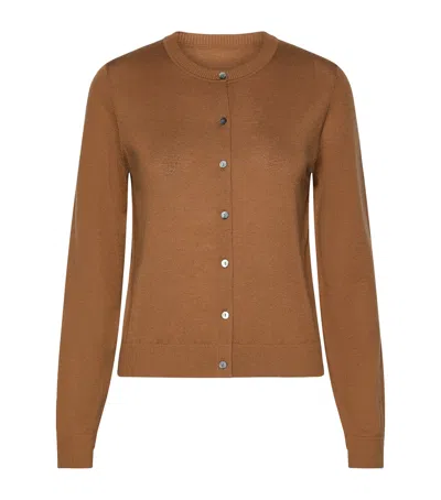 Marella Button-front Long-sleeve Knit Top In Brown
