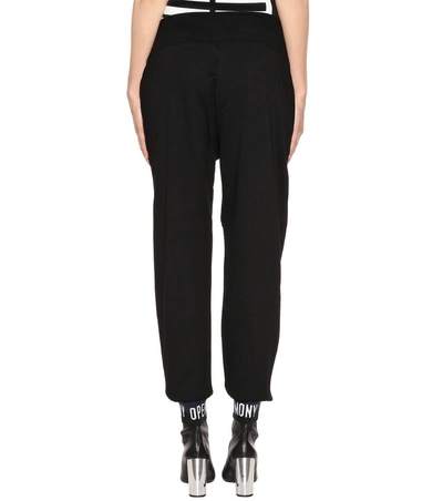 Shop Opening Ceremony Elastic Logo Cotton Track Pants In Llack