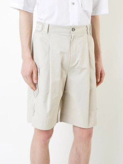 Shop General Idea Embroidered Detail Shorts In Neutrals