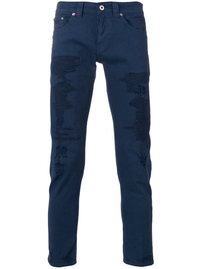 Dondup Distressed Skinny Trousers - Blue