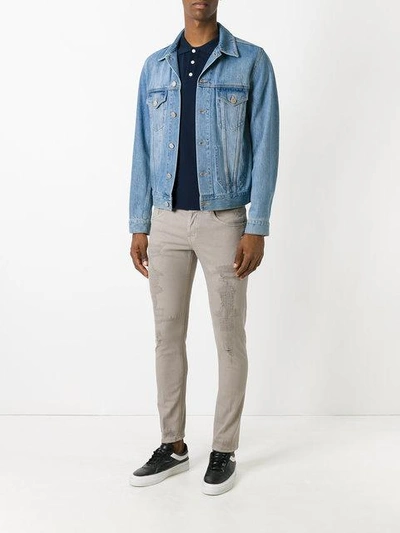 Shop Dondup Skinny-jeans In Distressed-optik In Grey