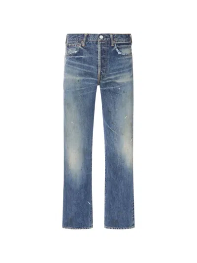 DISTRESSED STRAIGHT-LEG JEANS