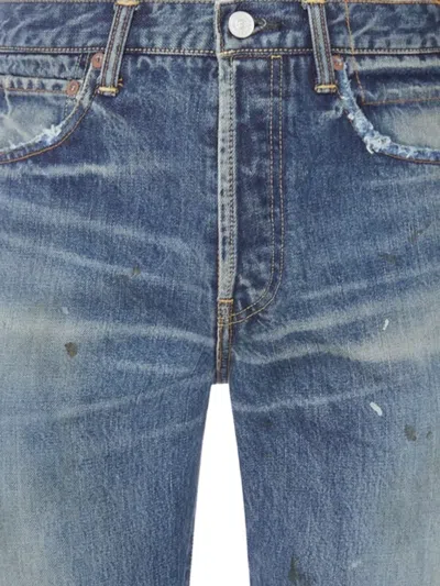 DISTRESSED STRAIGHT-LEG JEANS