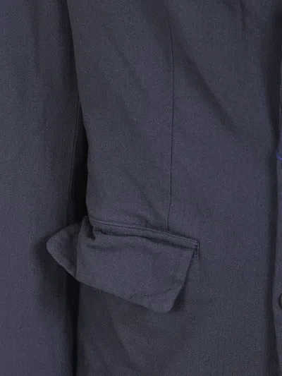 Junya Watanabe Herringbone-pattern Single-breasted Blazer In Blue