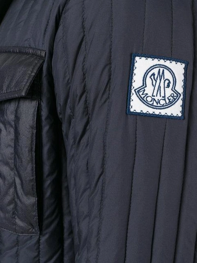 Shop Moncler Zip Up Padded Jacket In Blue