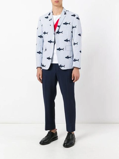 Shop Thom Browne Tailored Trousers - Blue
