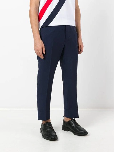 Shop Thom Browne Tailored Trousers - Blue