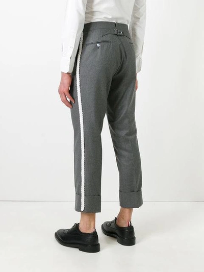 Shop Thom Browne Cropped Tailored Trousers