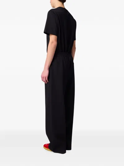 Msgm Logo-embroidered Drawstring Track Pants In Black