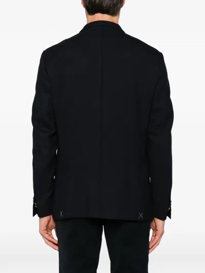 Corneliani Textured Single-breasted Blazer In Blue
