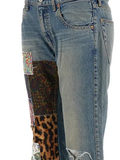 Junya Watanabe Patchwork Distressed Jeans In Multi