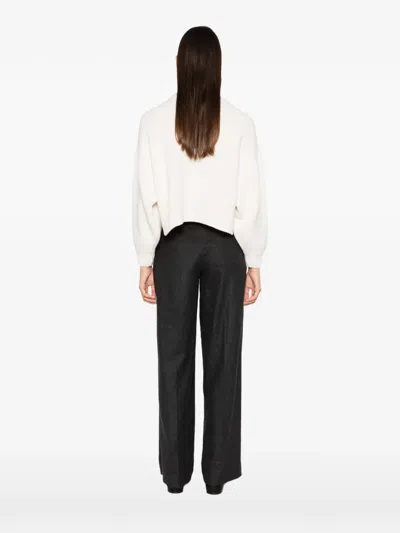 Sessun Cropped Ribbed Mock Neck Sweater In White