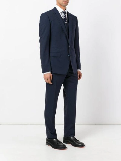 Shop Dolce & Gabbana Formal Three-piece Suit - Blue